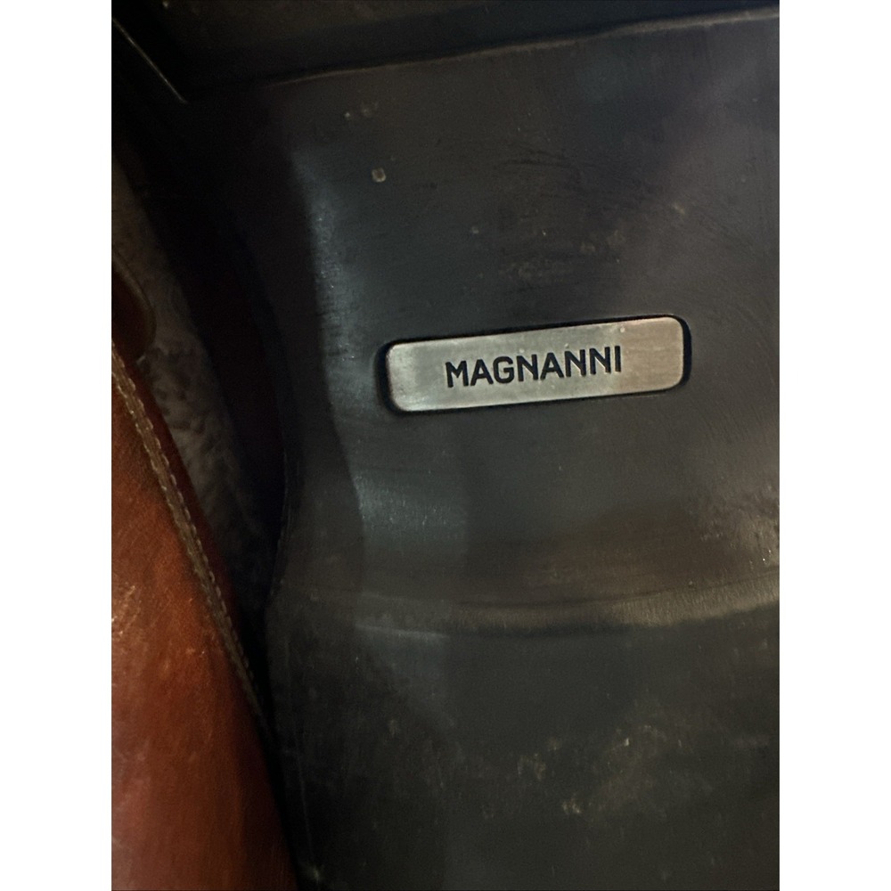 MAGNANNI Men's Sasso Leather Penny Loafers Cognac‎ Size 9M MSRP $525. - Picture 10 of 12